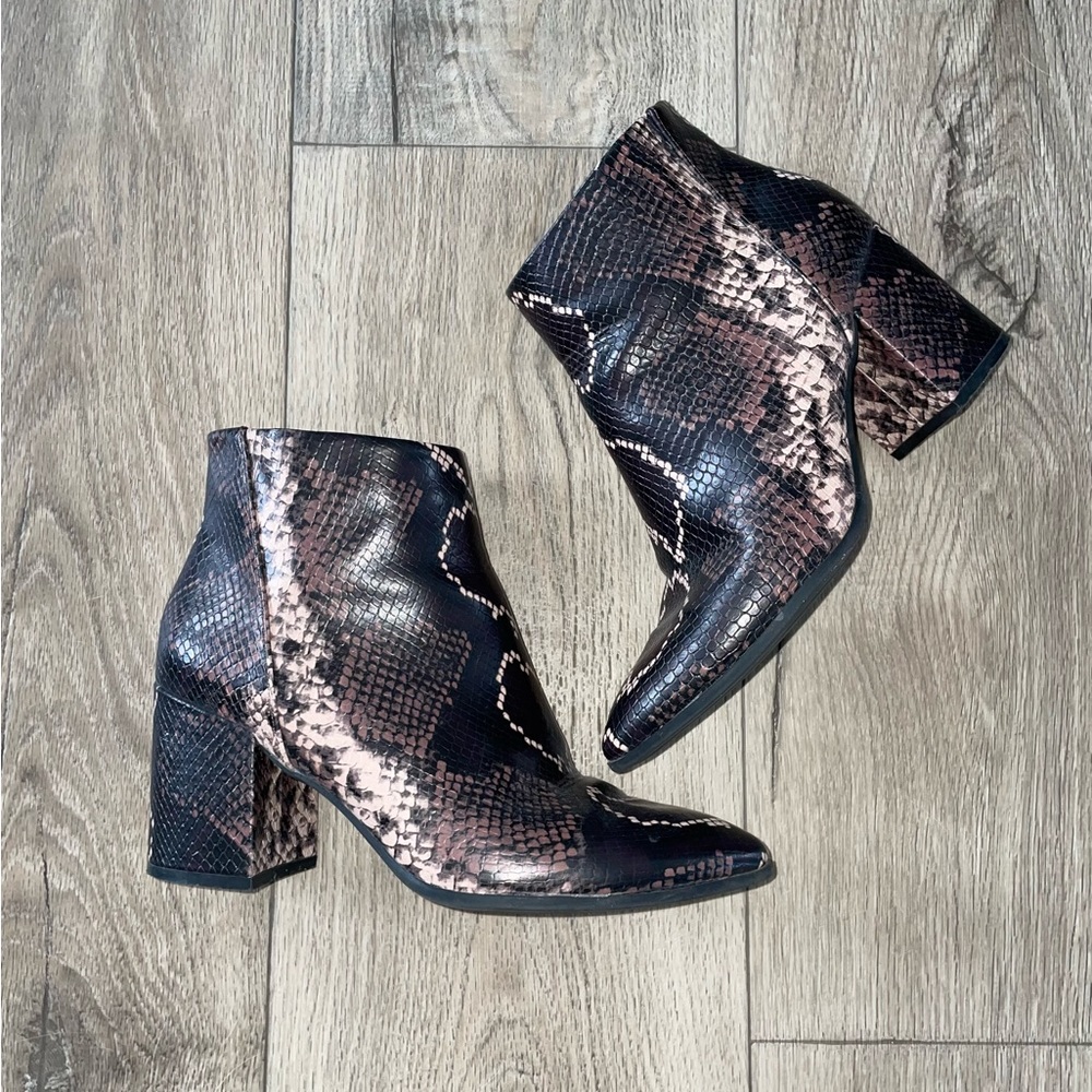 A New Day Snakeskin Booties - Size 8
